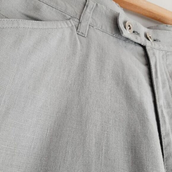 JESSICA / Linen Cotton Blend High Waist Trouser Dress Pants Light Gray Sz 14 - Picture 5 of 10